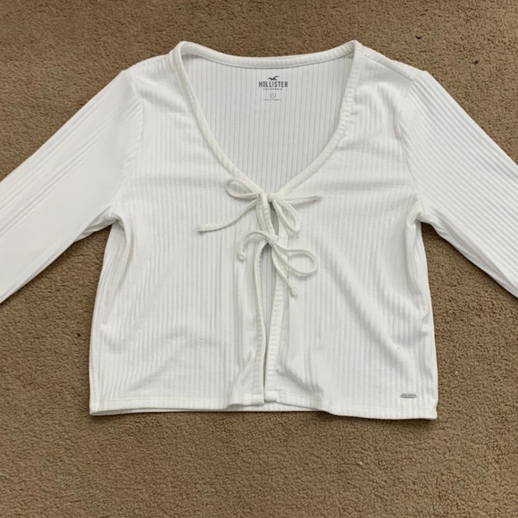 Hollister white tie front long sleeve top size XL - Picture 1 of 3